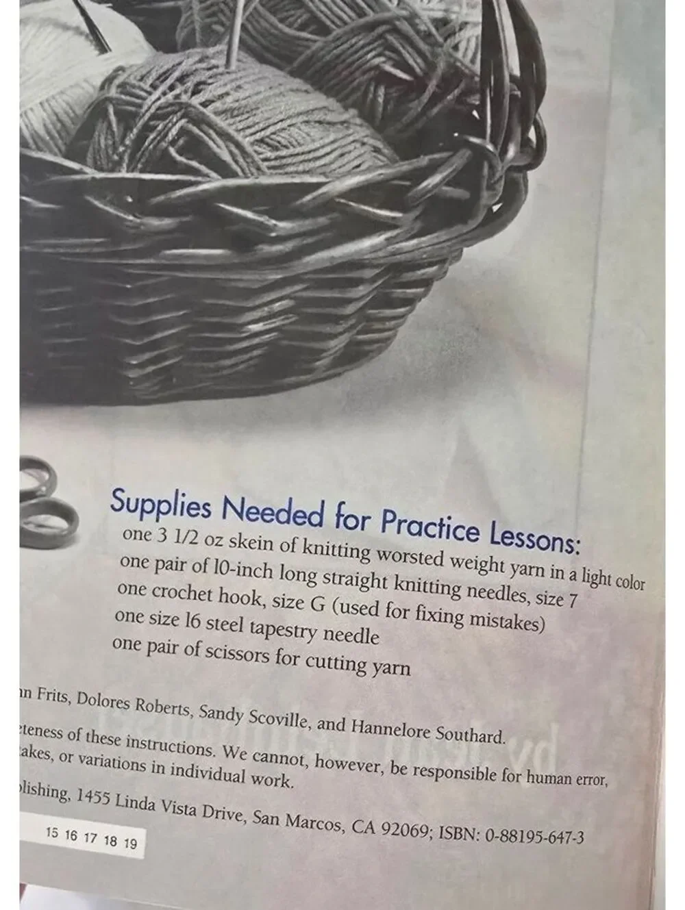 Learn to Knit in Just One Day by Jean Leinhauser - Knitting Instruction Book